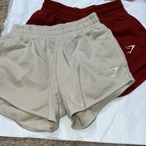 Gymshark Athletic Shorts in Beige and Red